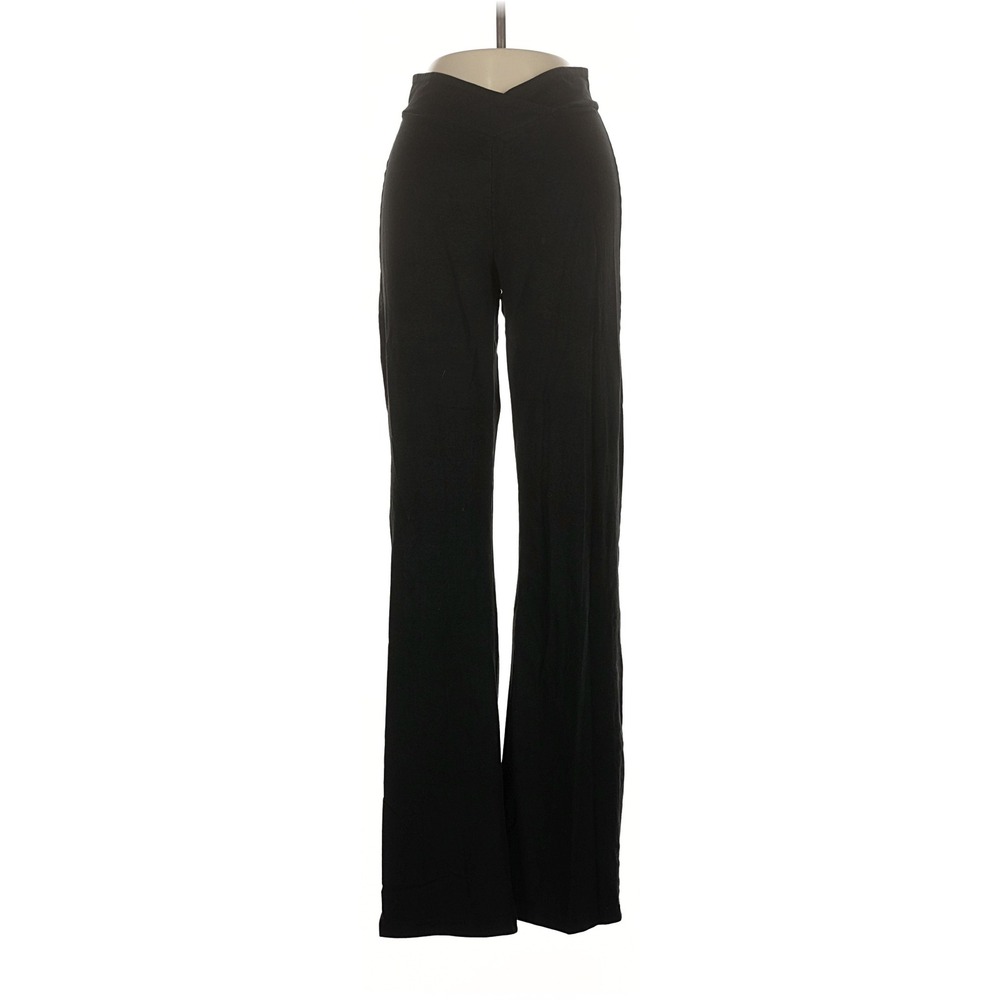 AYM Studio Black Flare Leggings V Waist High Rise Yoga Pants Bamboo Stretch